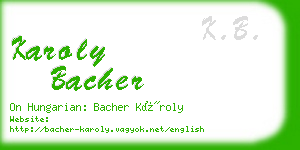 karoly bacher business card
